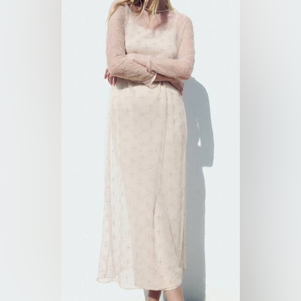 ZARA BEADED KNIT DRESS LIMITED EDITION